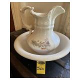 Vintage Revere China Pitcher & Basin
