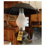 Antique Brass Hanging Oil Lamp