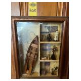 Nautical Shadow Box & Sea Shell Fish & Shelf