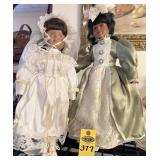 2 Vintage Black Porcelain Dolls