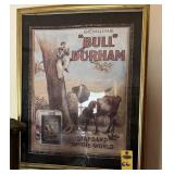 Framed Bull Durham Tobacco Adv 30" X 24"