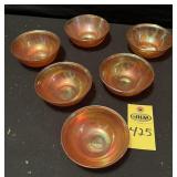 6 Imperial Glass Carnival Glass Berry Bowls
