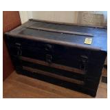 Vintage Flat Top Steamer Trunk