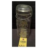 Antique Atlas " Good Luck" Canning Jar