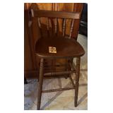 Early American Spindle Back Wood Bar Stool
