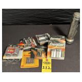 Flashlight And Assorted Batteries