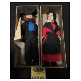 Vtg Knickerbocker Amish Man& Woman Souvenir Dolls