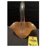 Vtg Westmoreland Apricot Mist Satin Small Basket