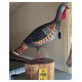 Carved Folk Art Turkey 19" H