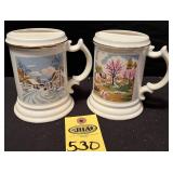 2 Vintage Mustache Cups