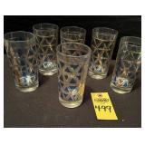 6 Mid Century Modern Cathedral Pattern Glasses