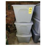 3 Plastic Totes With Lids