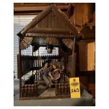 Folk Art Lamp 17" Hx 10.5" Wx 10" D