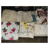 Crate Of Table Cloths & Doilies