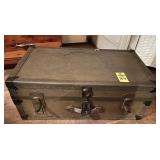 Vintage Green Military Style Footlocker