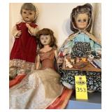 Peddler Doll & 2 Other Vintage Dolls