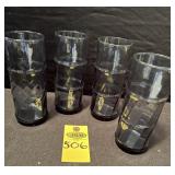 4 Mid Century Modern Bamboo Bash Glasses