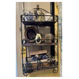 Metal Shelf & Contents