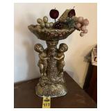 Vintage Cherub Bird Bath 17.5" H