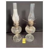 2 Vintage 22" Oil Lamps