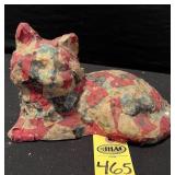 Folk Art Concrete Cat