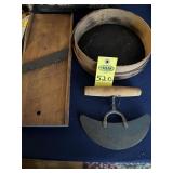 Antique Wooden Slicer, Sifter & Rocking Chopper