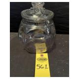 Vtg Patterson Glass Tobacco Humidor W/ Lid