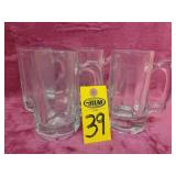 Heavy Glass Beer Mugs - Libbey Glass 6' (4)