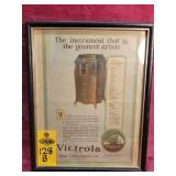 Framed Advertising Victrola Victor Talking Machine