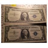 2 - 1957 $1 Silver Certificates