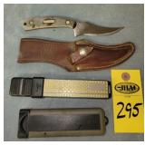 Old Timer Knife W/ Leather Sheath & Sharpener