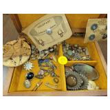 Vintage Costume Jewelry & Box