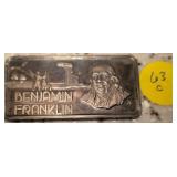 1 Troy Oz .999 Silver, Ben Franklin