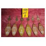 Bills Motor Inn Key Chains W/ Keys, Siler City