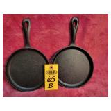 2 Cast Iron Griddles 6 1/4'