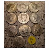 10 - 1966-1969 Kennedy Halves 40% Silver