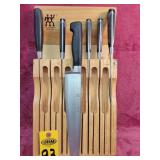 J A Henckels Knives (6) & Storage Block