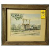 Wishing Well Water Color Painting, A J Moore