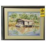 Boathouse Watercolor Painting, Marilyn S, 2000