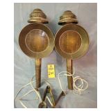 Vintage Brass Carriace Lamps Converted To