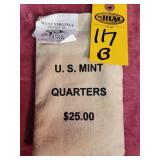 $25 Us Mint Quarters In Sealed Bag, West Virginia