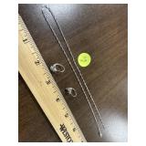 14k Necklace & Earrings 3.9g W/ Stones