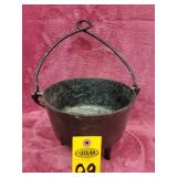Cast Iron Footed Pot 5 1/2' X 7 1/2'