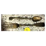 Vintage Spoon & Fork, Brass