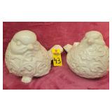 2 Large Ceramic Birds 7 1/2' X 11 1/2'
