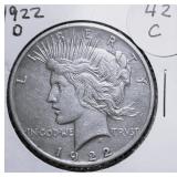 1922 D Peace Silver Dollar