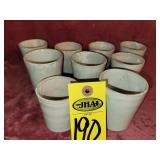 9 White Pottery Cups, Sanford Nc