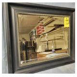 Beveled Mirror W/ Black Frame 26' X 23'