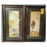 2 Framed Prints, Floral & Tree 15' X 27'