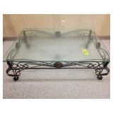 Glass And Metal Table 32' X 48' X 16' Tall